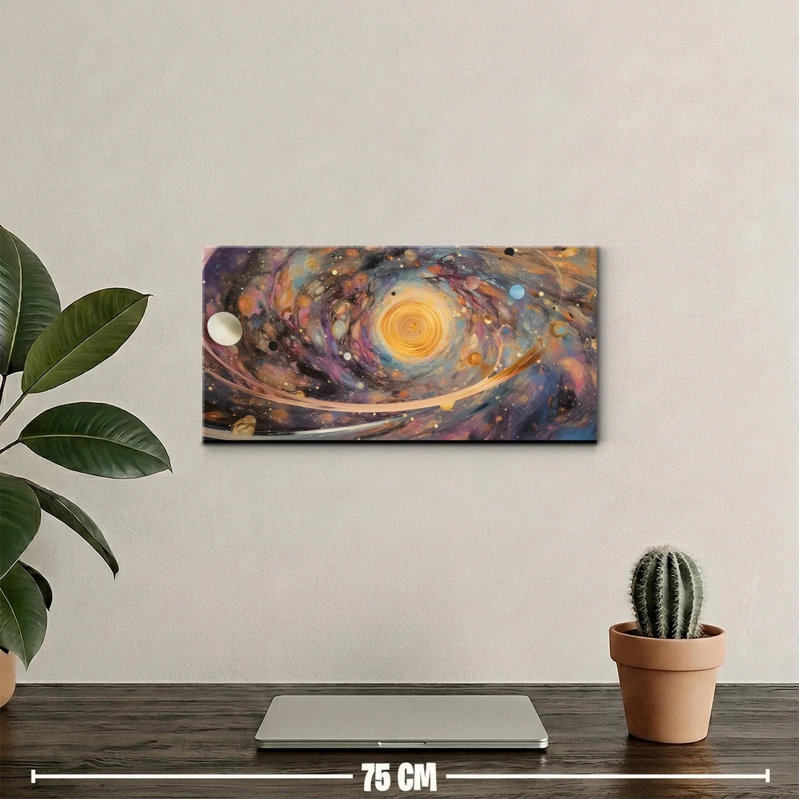 Cuadro galaxia espiral con remolino diagonal y núcleo luminoso — miniatura 2