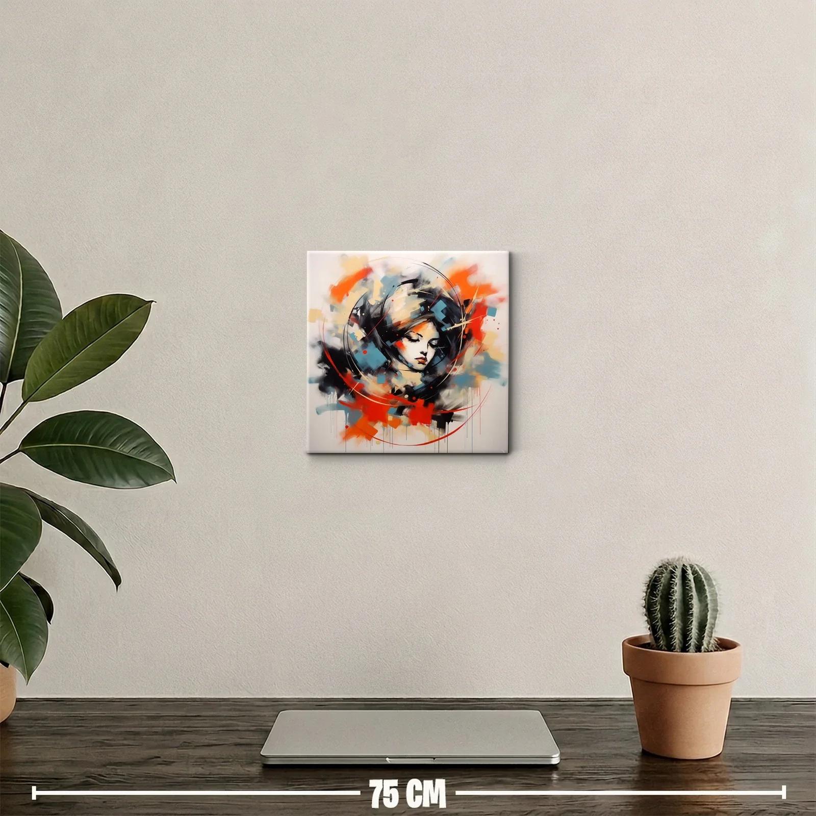 Retrato abstracto femenino con colores vibrantes y dinamismo — miniatura 2