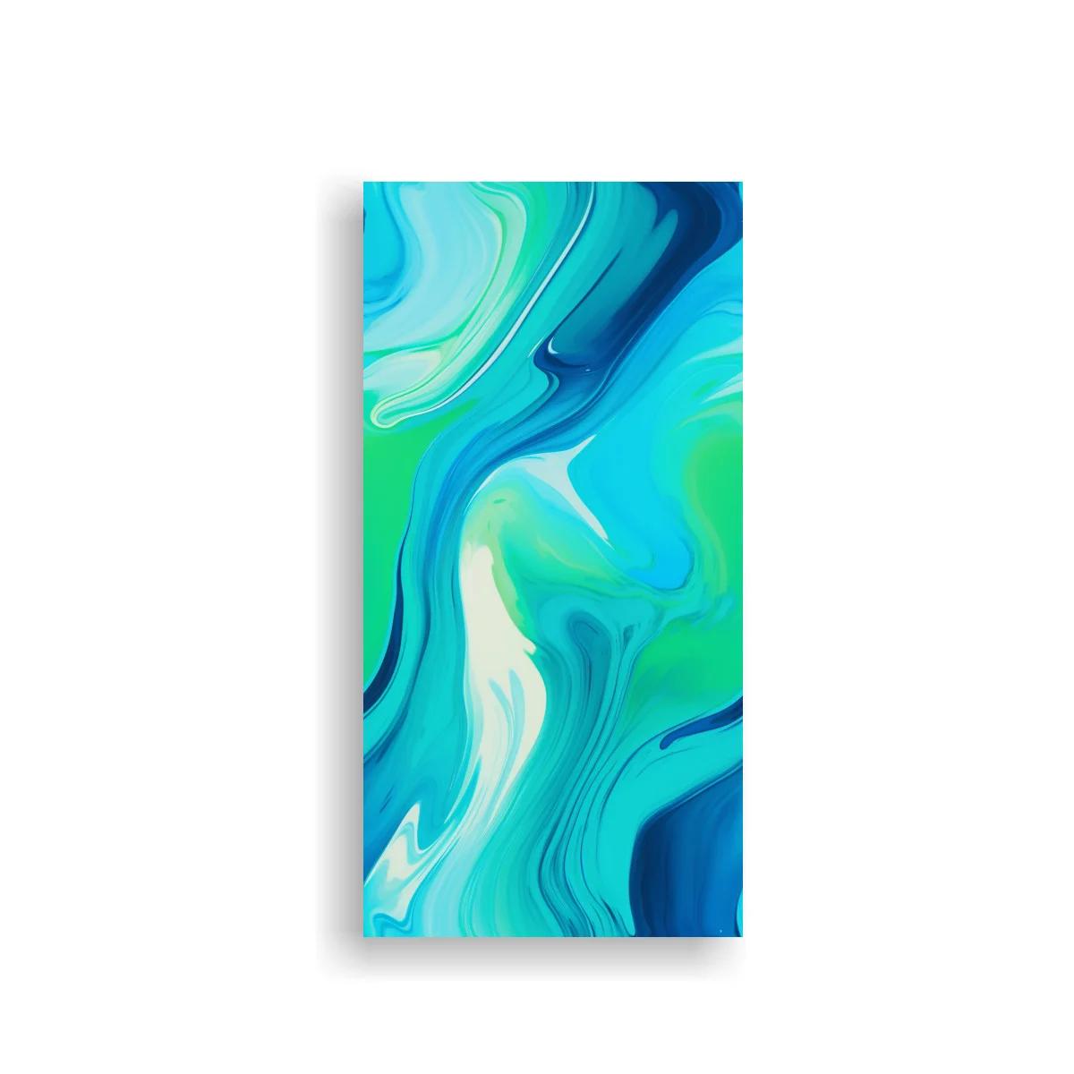 Cuadro remolino abstracto en turquesa y azul