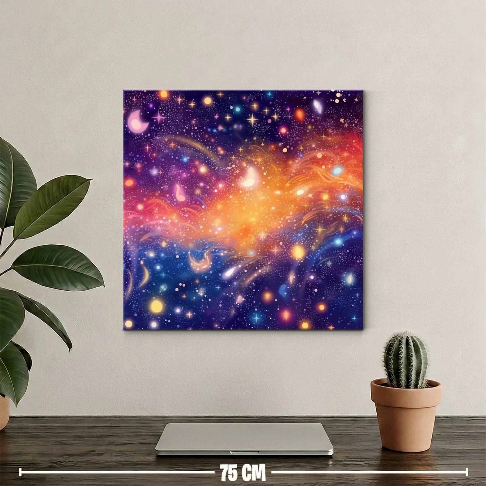 Cuadro Universo Abstracto con Estrellas y Luz Vibrante — miniatura 2