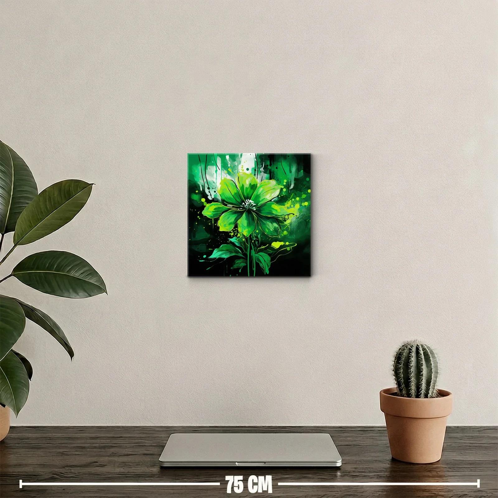 Flor verde vibrante con trazos expresionistas — miniatura 2