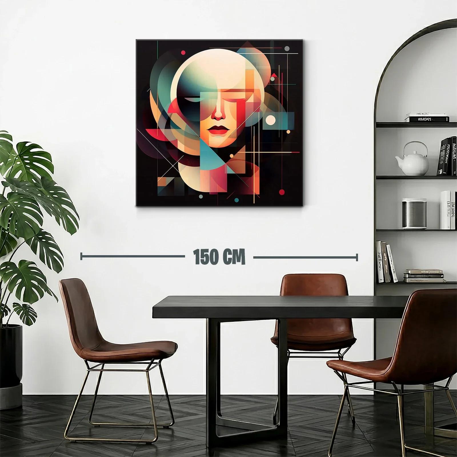 Rostro geométrico en paleta cálida y tonos fríos — miniatura 2