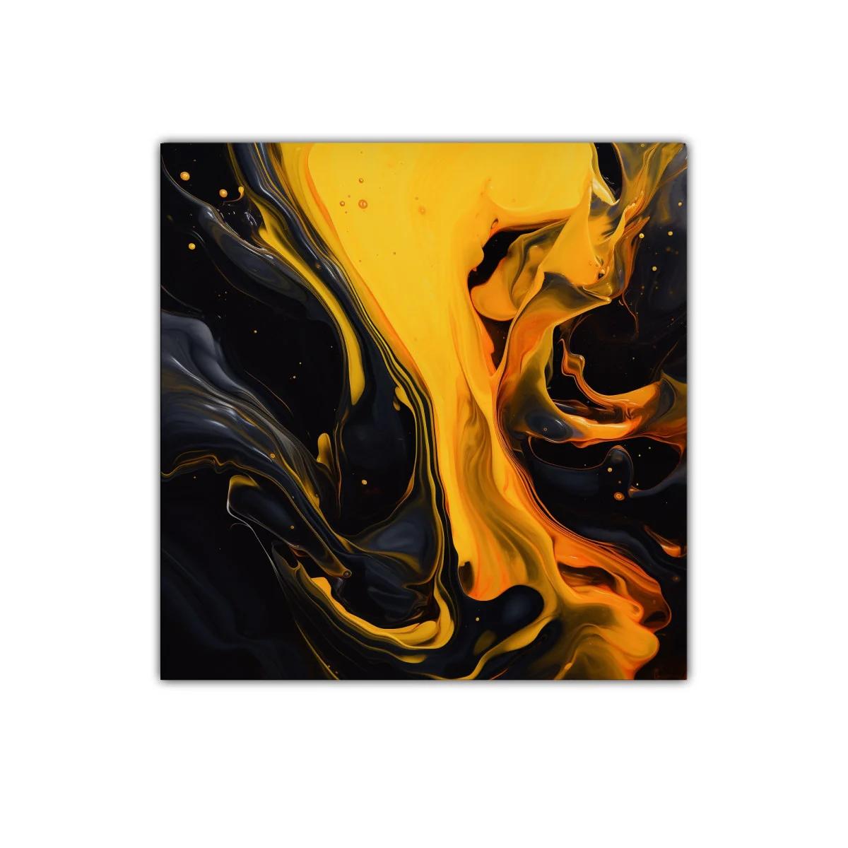 Explosión de color en negro y amarillo vibrante