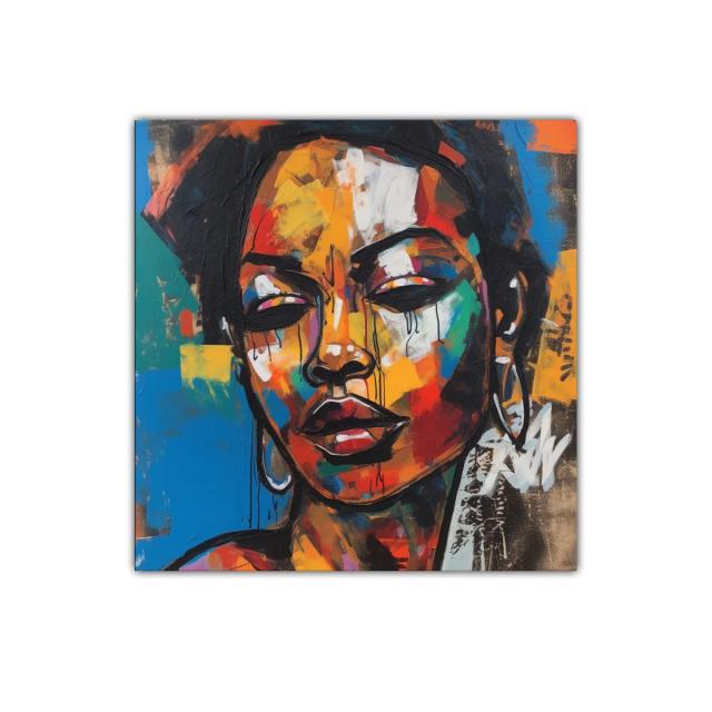 Retrato colorido y expresivo con tonos vibrantes