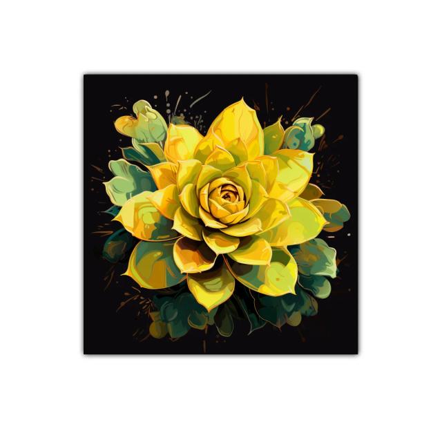 Exuberante flor amarilla vibrante sobre fondo oscuro