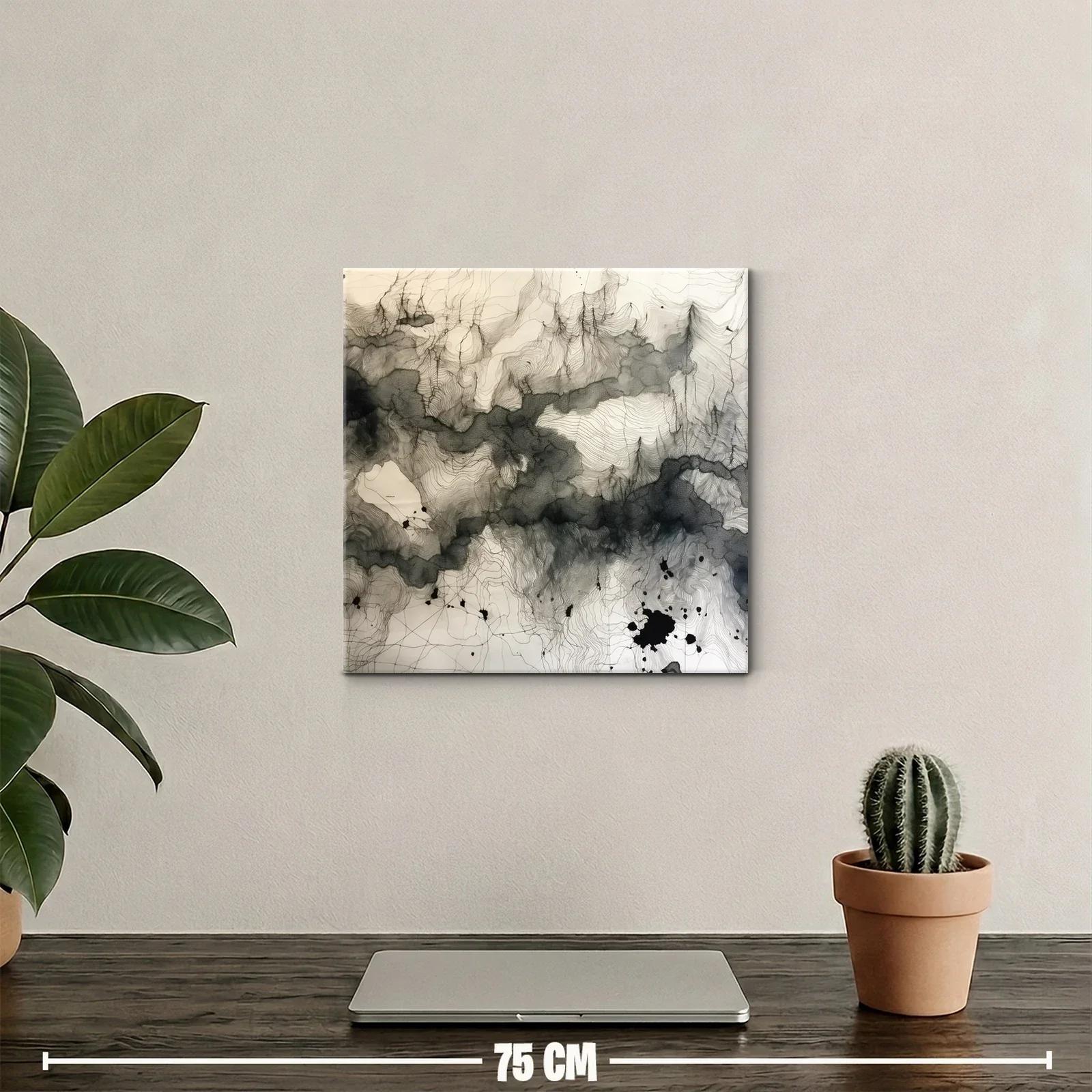 Composición abstracta en tinta con líneas y manchas dinámicas — miniatura 2