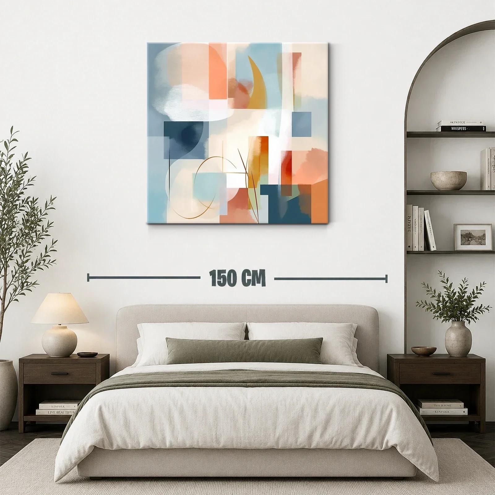 Composición abstracta con tonos cálidos y fríos equilibrados — miniatura 3