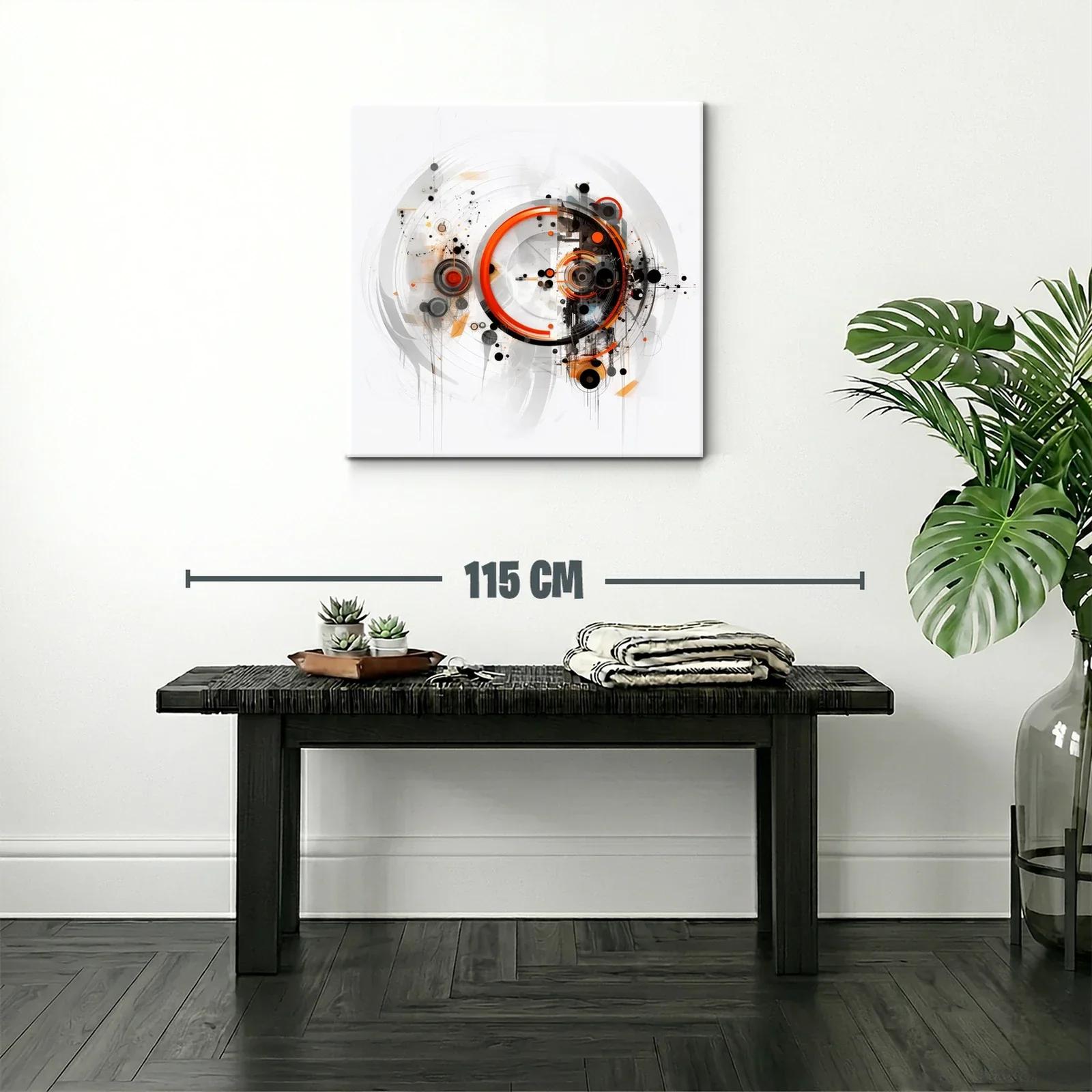 Composición abstracta con círculos en tonos naranja y negro — miniatura 2