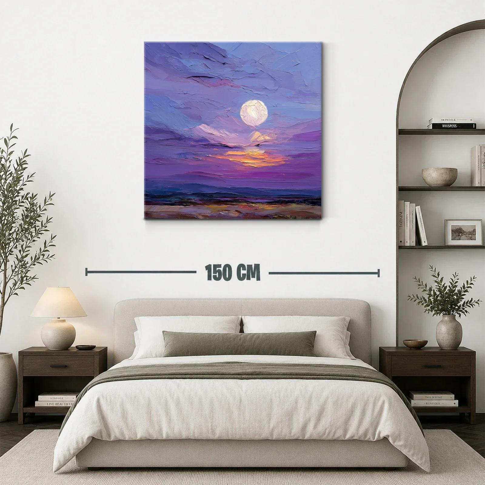 Cielo Nocturno con Luna y Atardecer en Tonos Morados — miniatura 3