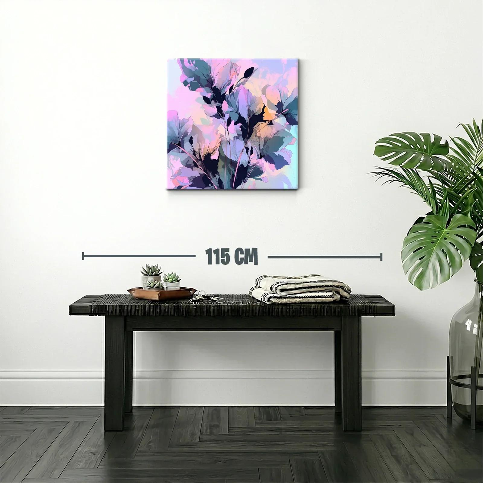 Cuadro floral con tonos suaves y vibrantes en armonía — miniatura 2