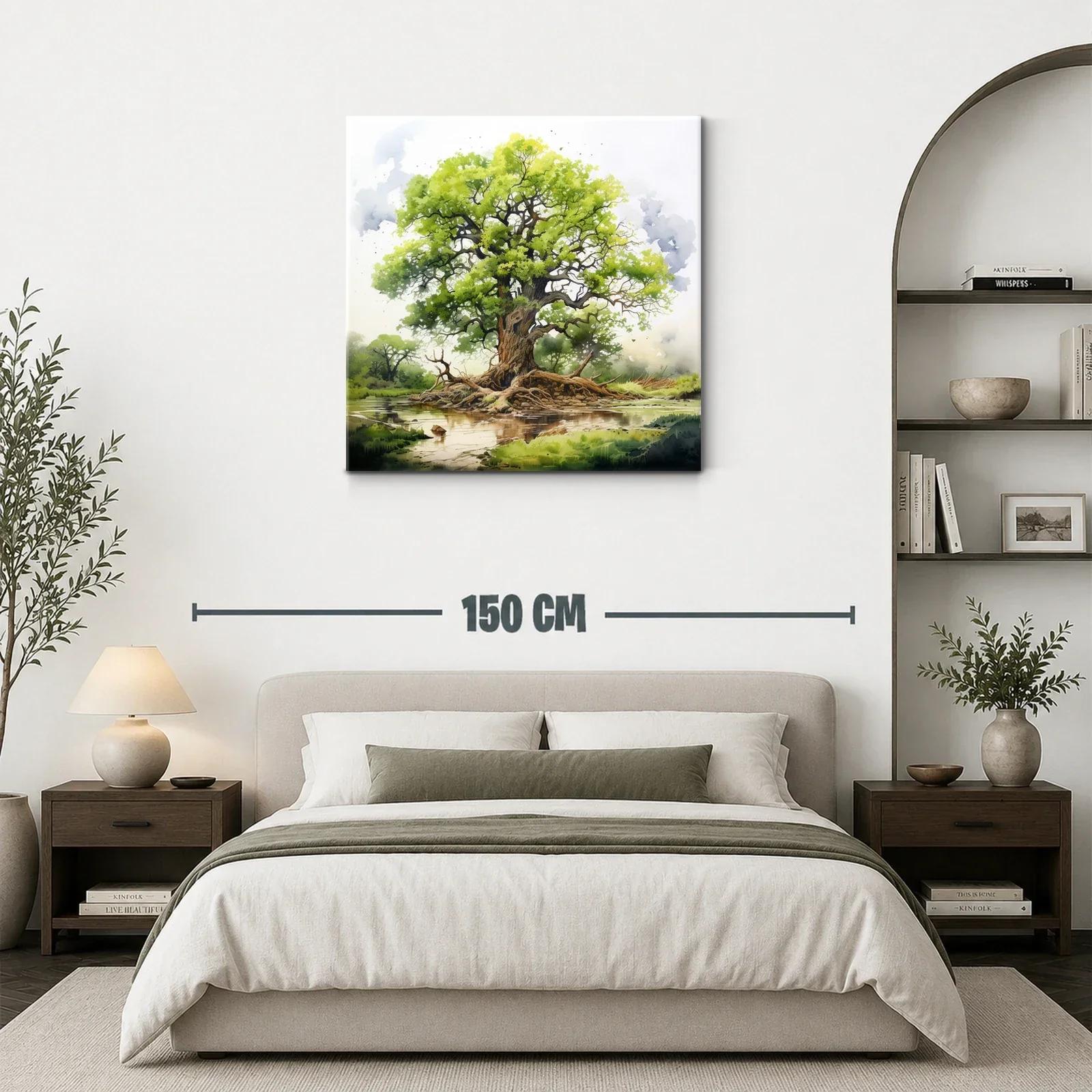 Majestuoso árbol junto a un tranquilo río en paisaje natural — miniatura 3