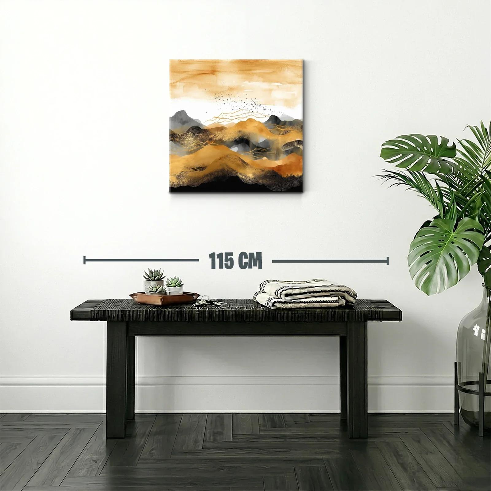 Paisaje abstracto en tonos tierra y negros cálidos — miniatura 2