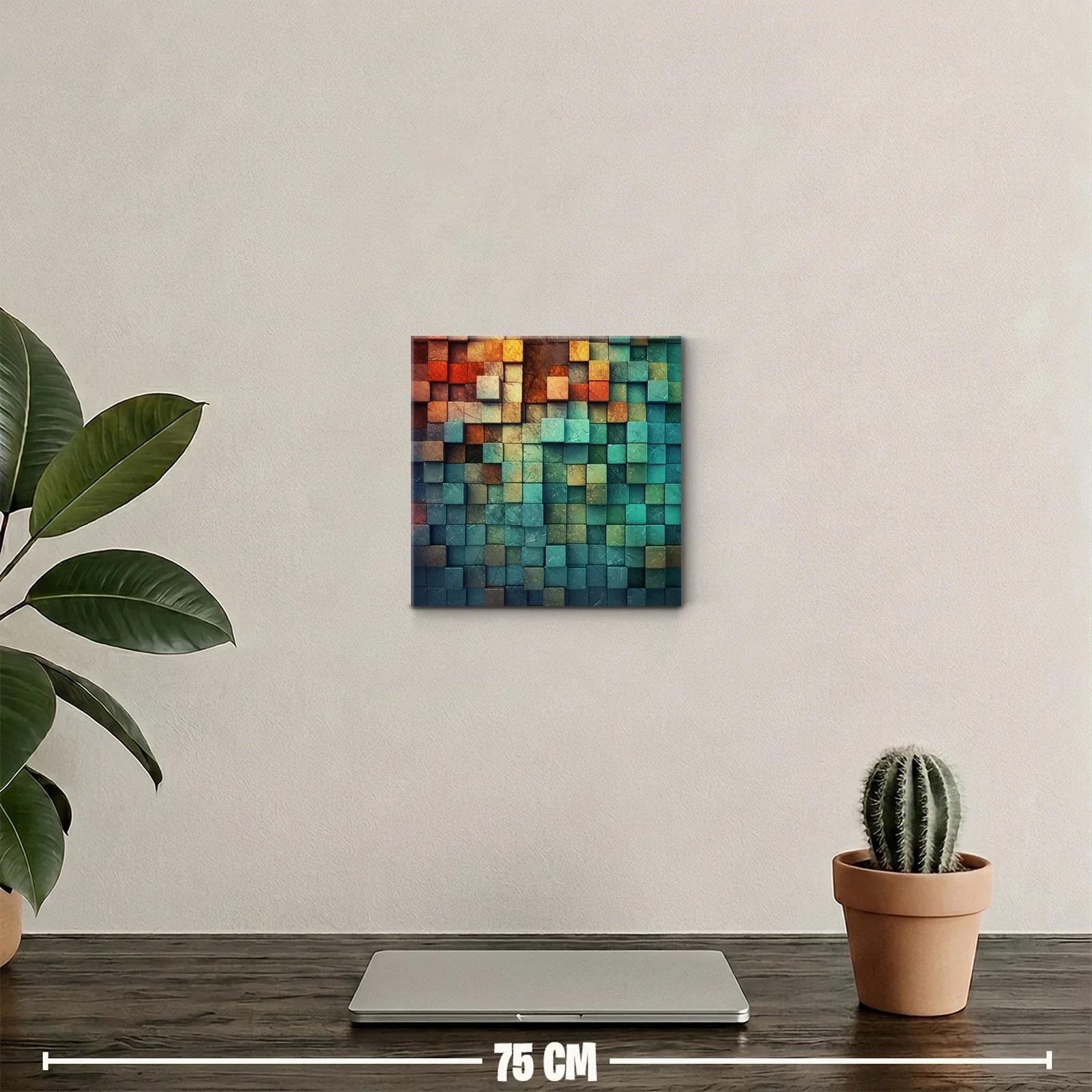 Composición geométrica en tonos cálidos y fríos vibrantes — miniatura 2