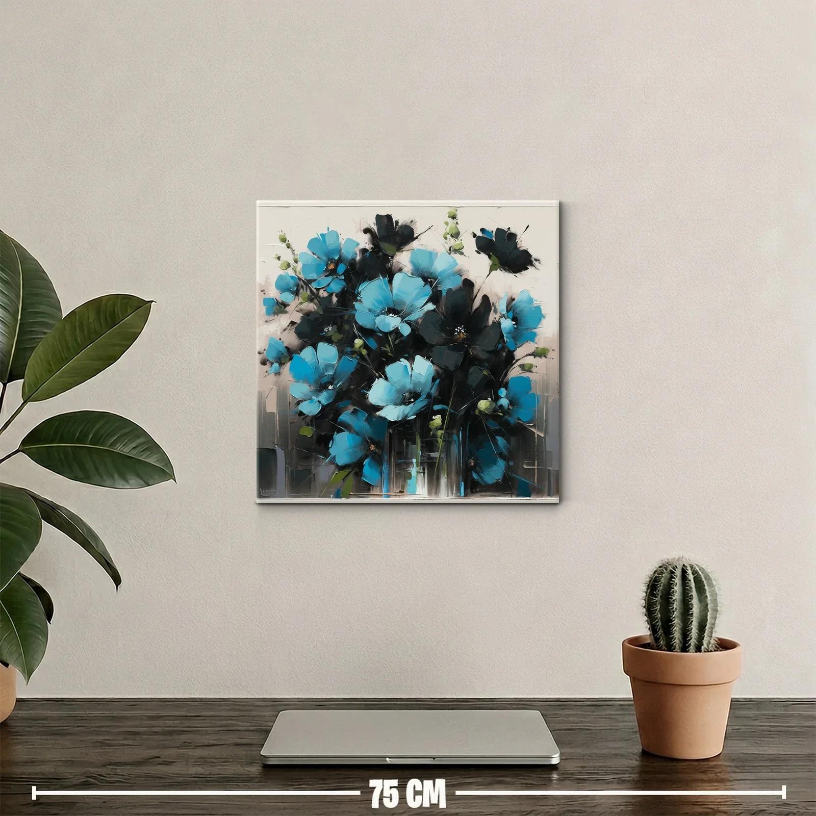 Ramo vibrante de flores azules con contrastes oscuros — miniatura 2