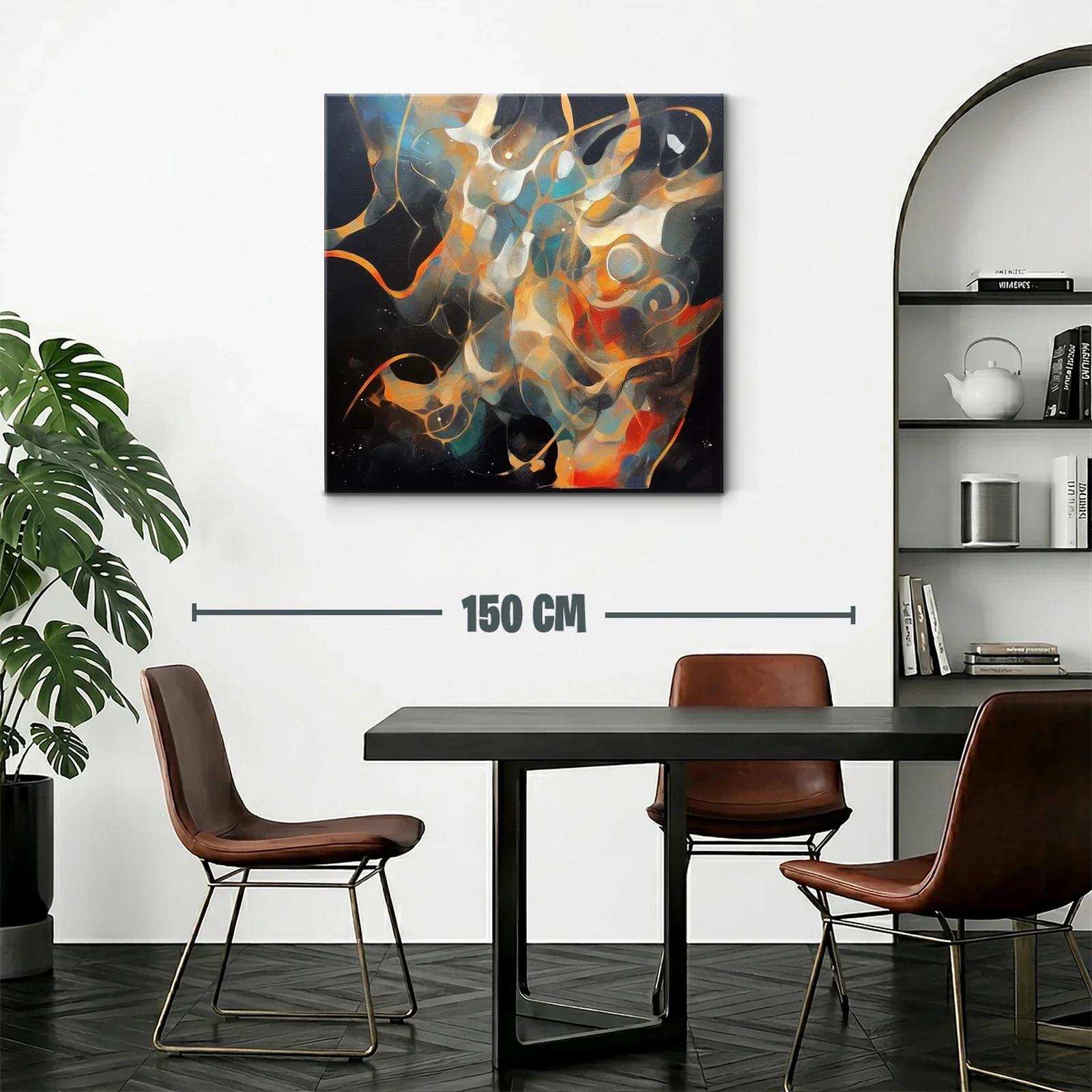 Cuadro abstracto con formas fluidas y tonos vibrantes — miniatura 2