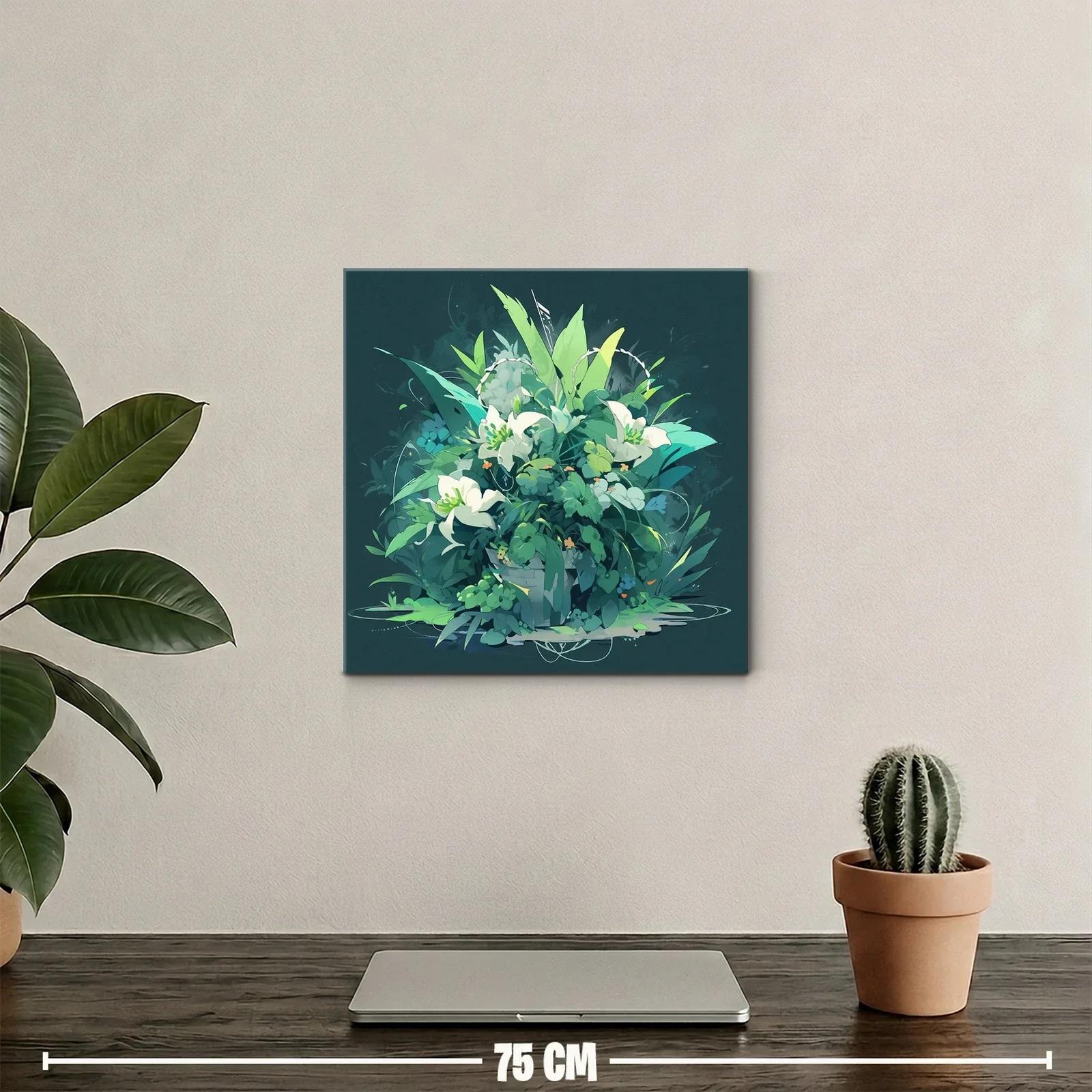 Composición floral en tonos verdes y blancos — miniatura 2