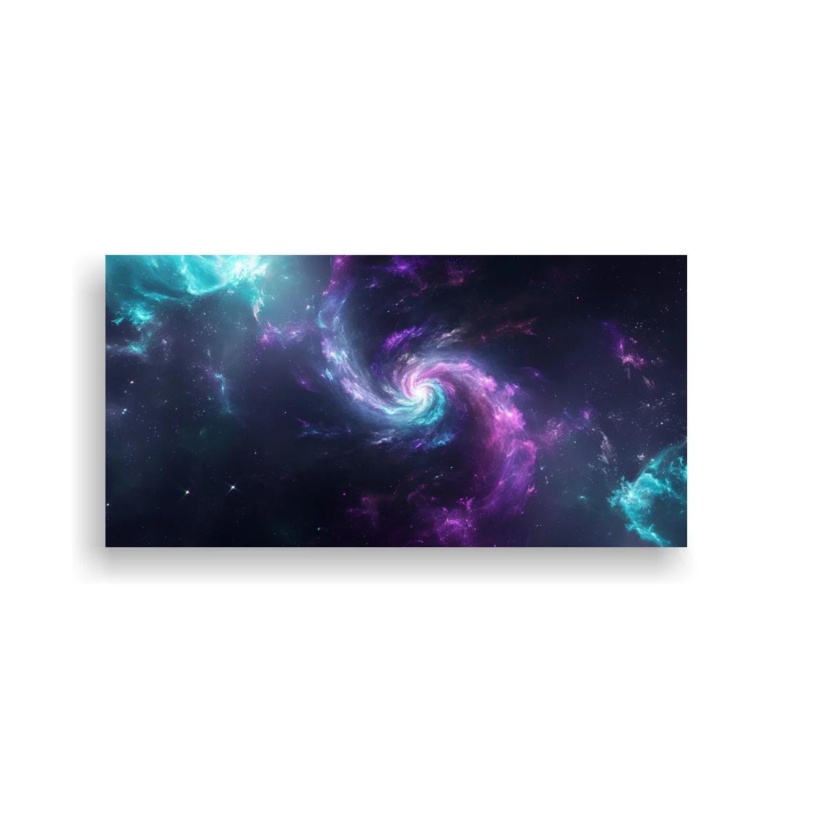 Cuadro galaxia espiral con remolino luminoso