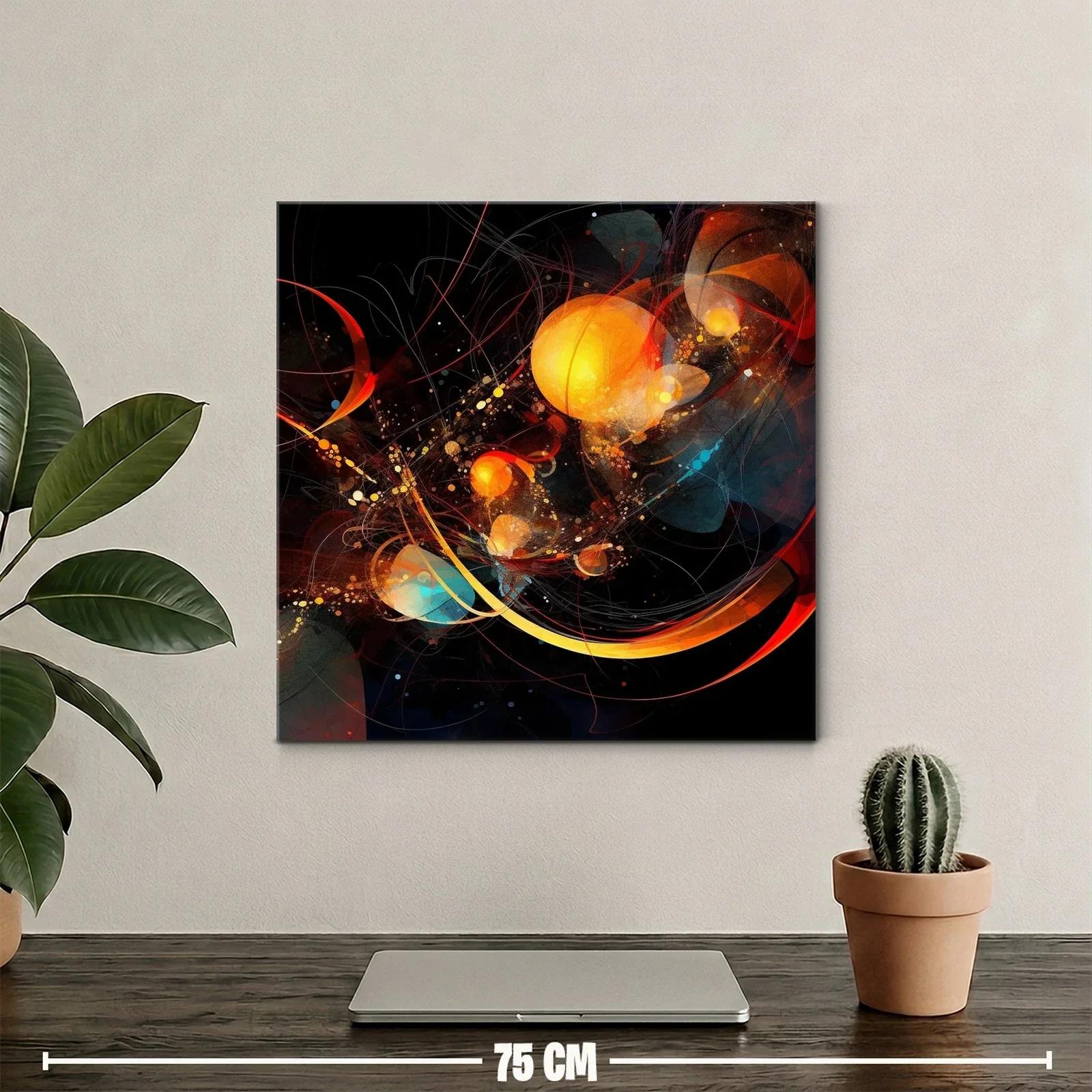 Composición abstracta con esferas luminosas y líneas dinámicas — miniatura 2