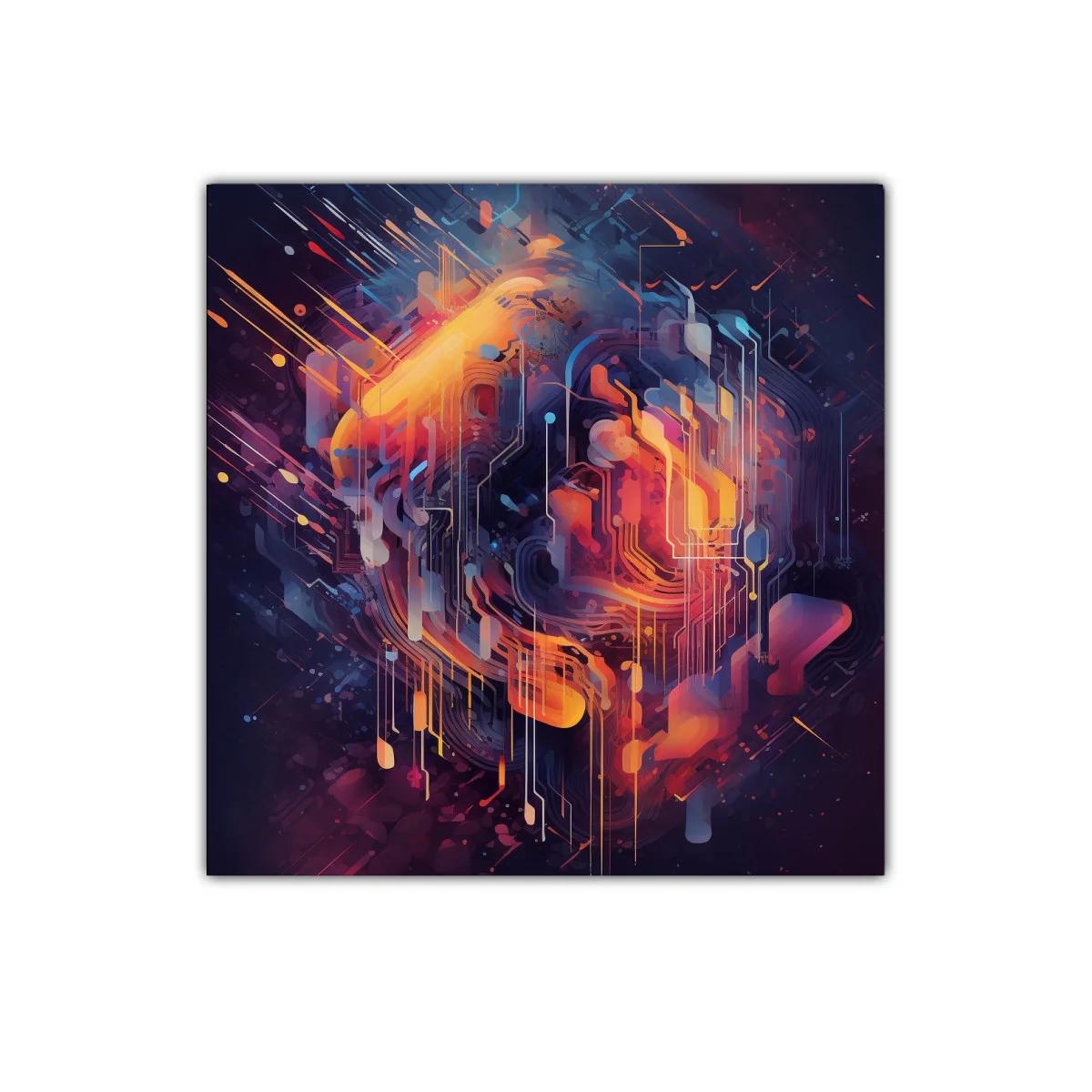 Composición abstracta con energía vibrante y formas geométricas