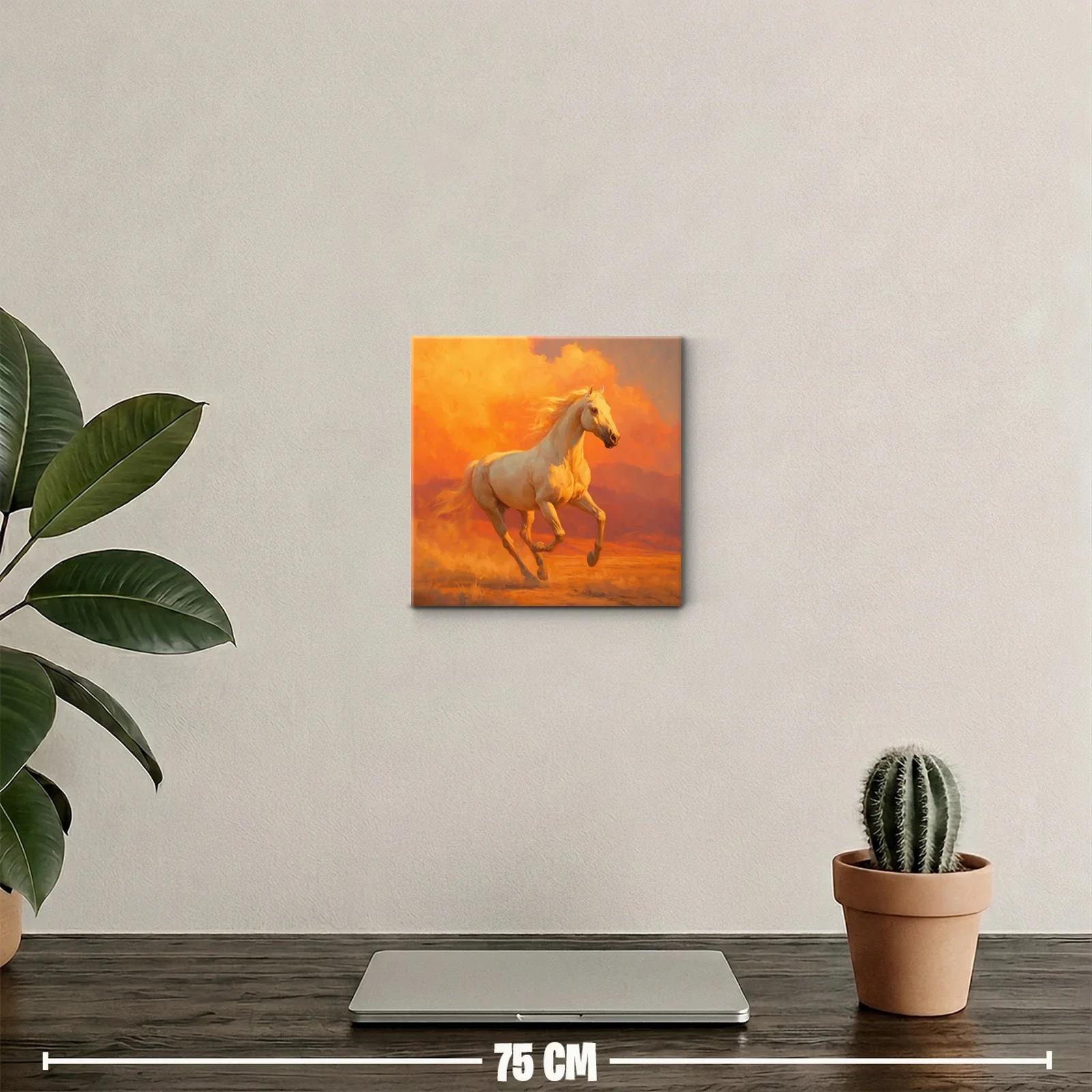 Cuadro caballo galopante en tonalidades vibrantes — miniatura 2