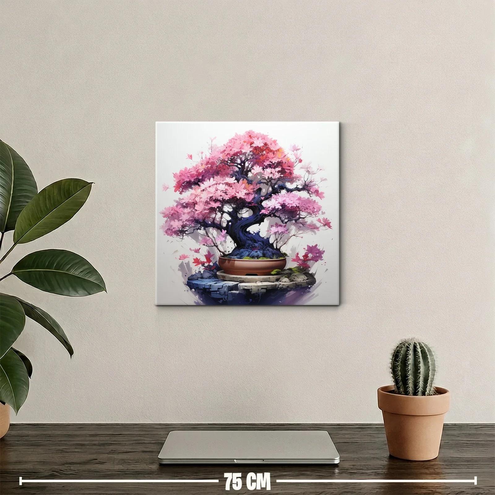 Árbol Bonsái con Flores Rosadas y Detalles Vibrantes — miniatura 2