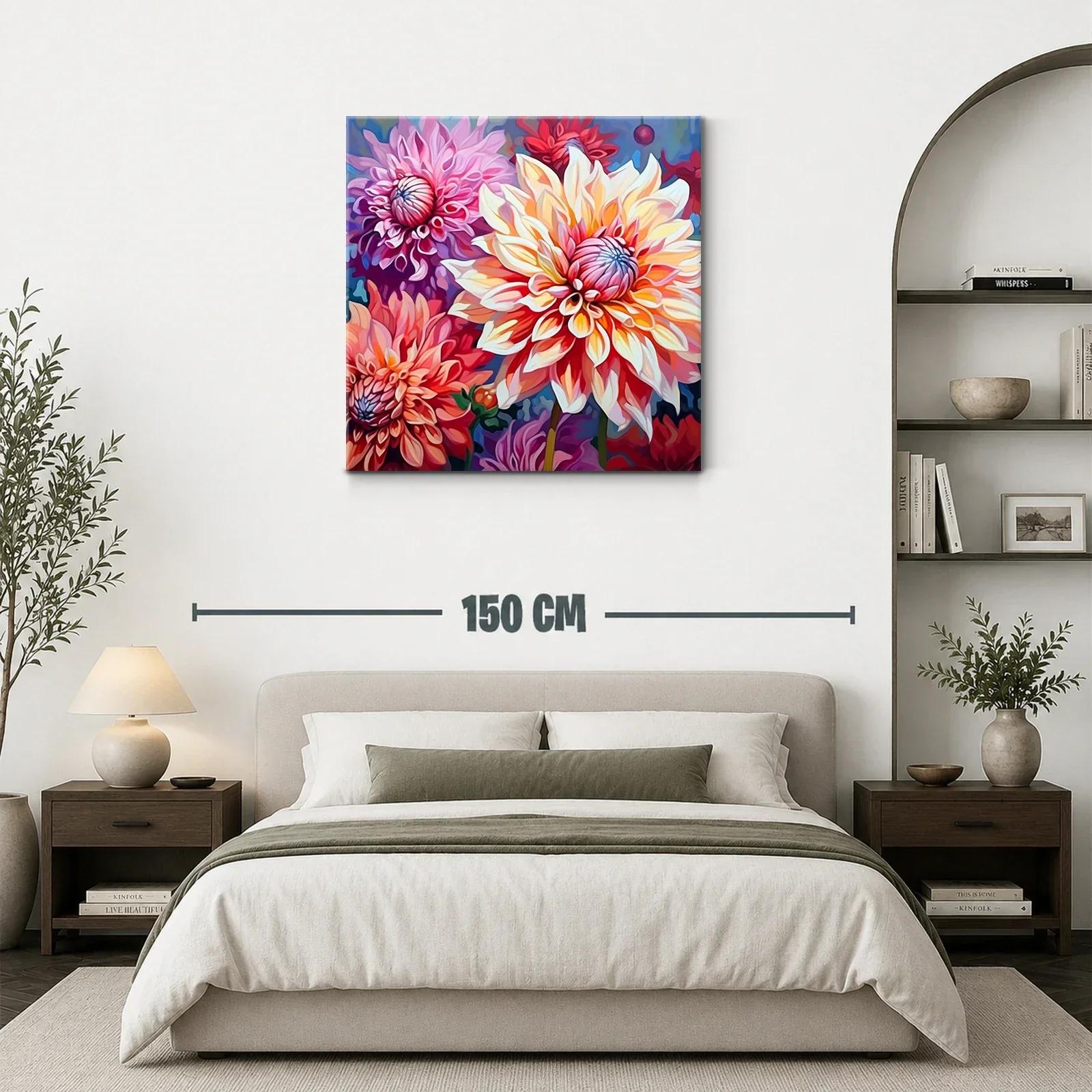Cuadro vibrante con flores en tonos cálidos y vibrantes — miniatura 3