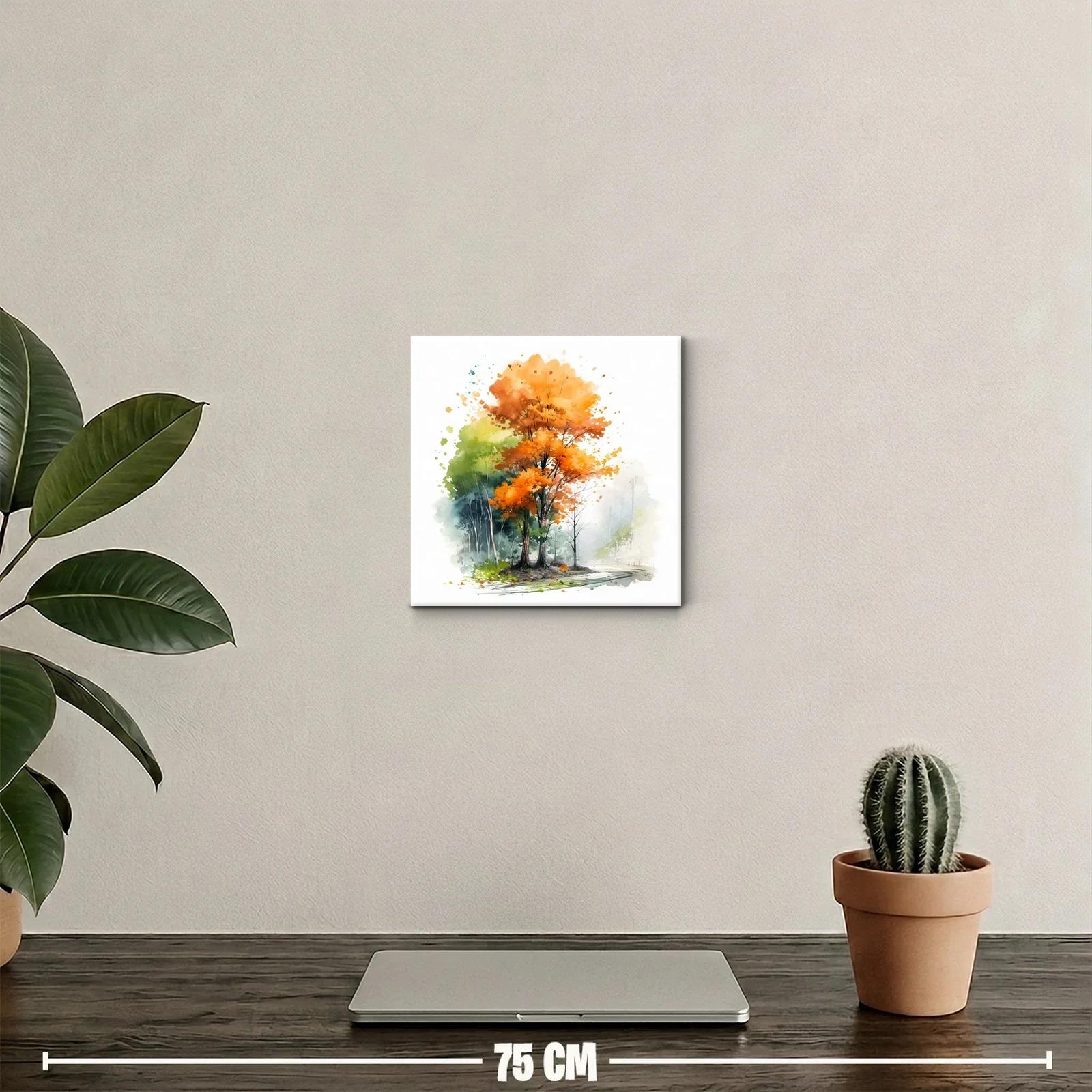 Árboles en otoño con vibrante color naranja — miniatura 2