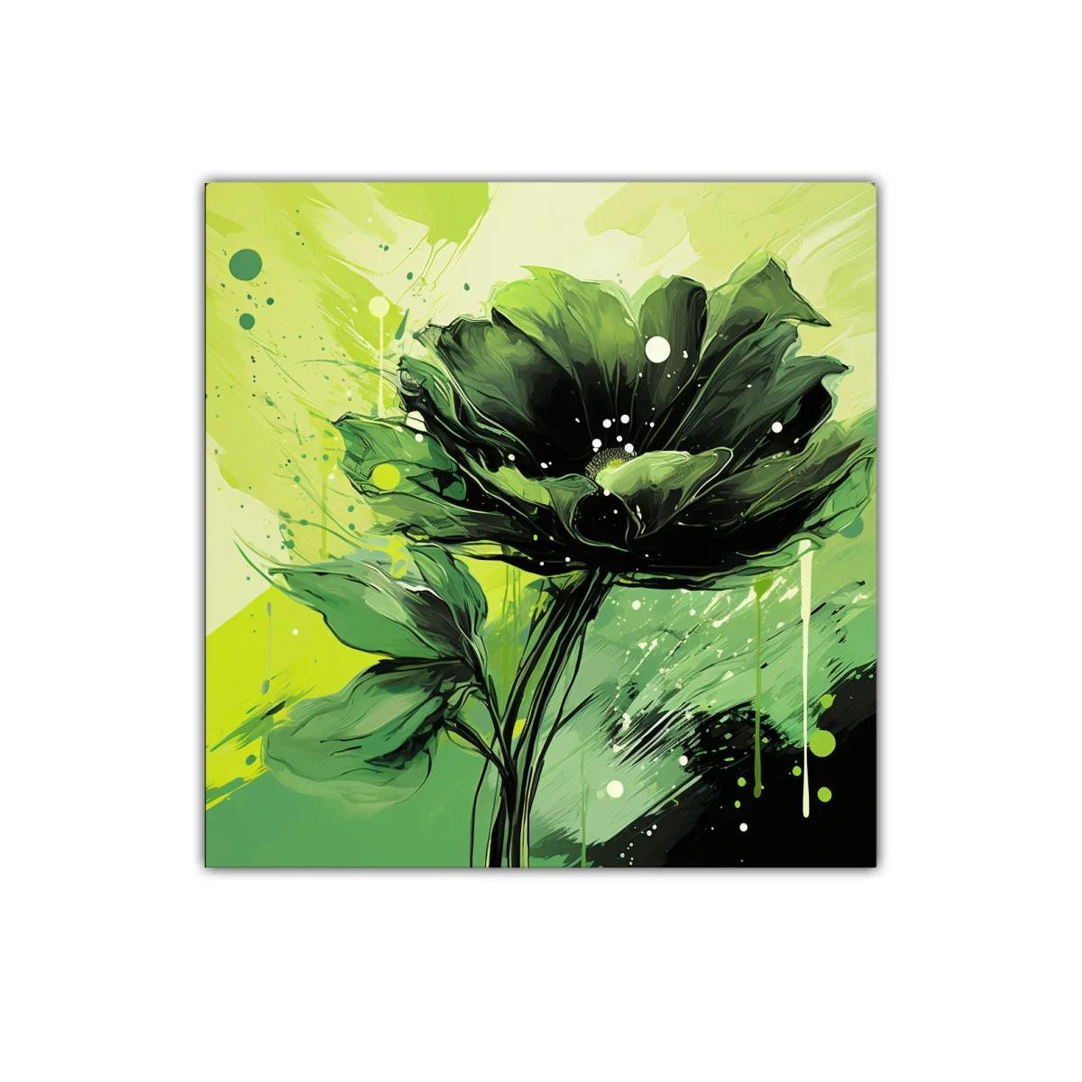 Flor vibrante en tonos verdes para ambiente natural