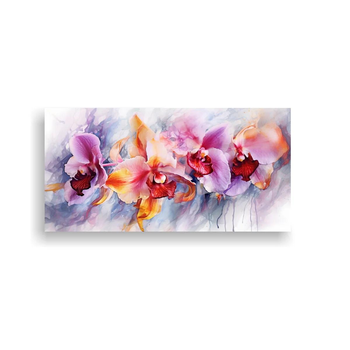 Cuadro orquídeas rosadas en franja horizontal