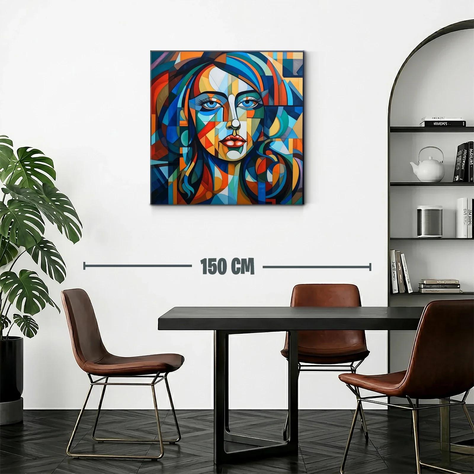 Retrato femenino en estilo cubista vibrante y contemporáneo — miniatura 2