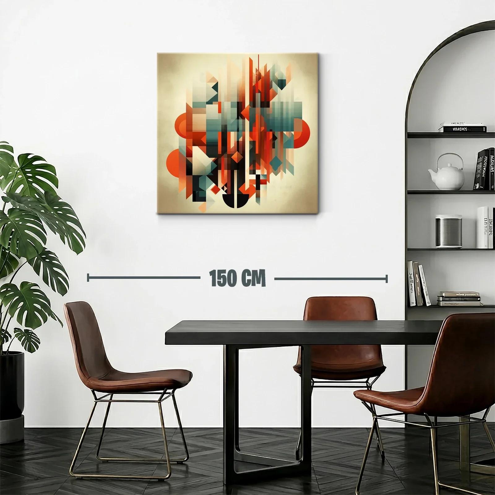 Composición abstracta con formas geométricas en tonos cálidos — miniatura 2