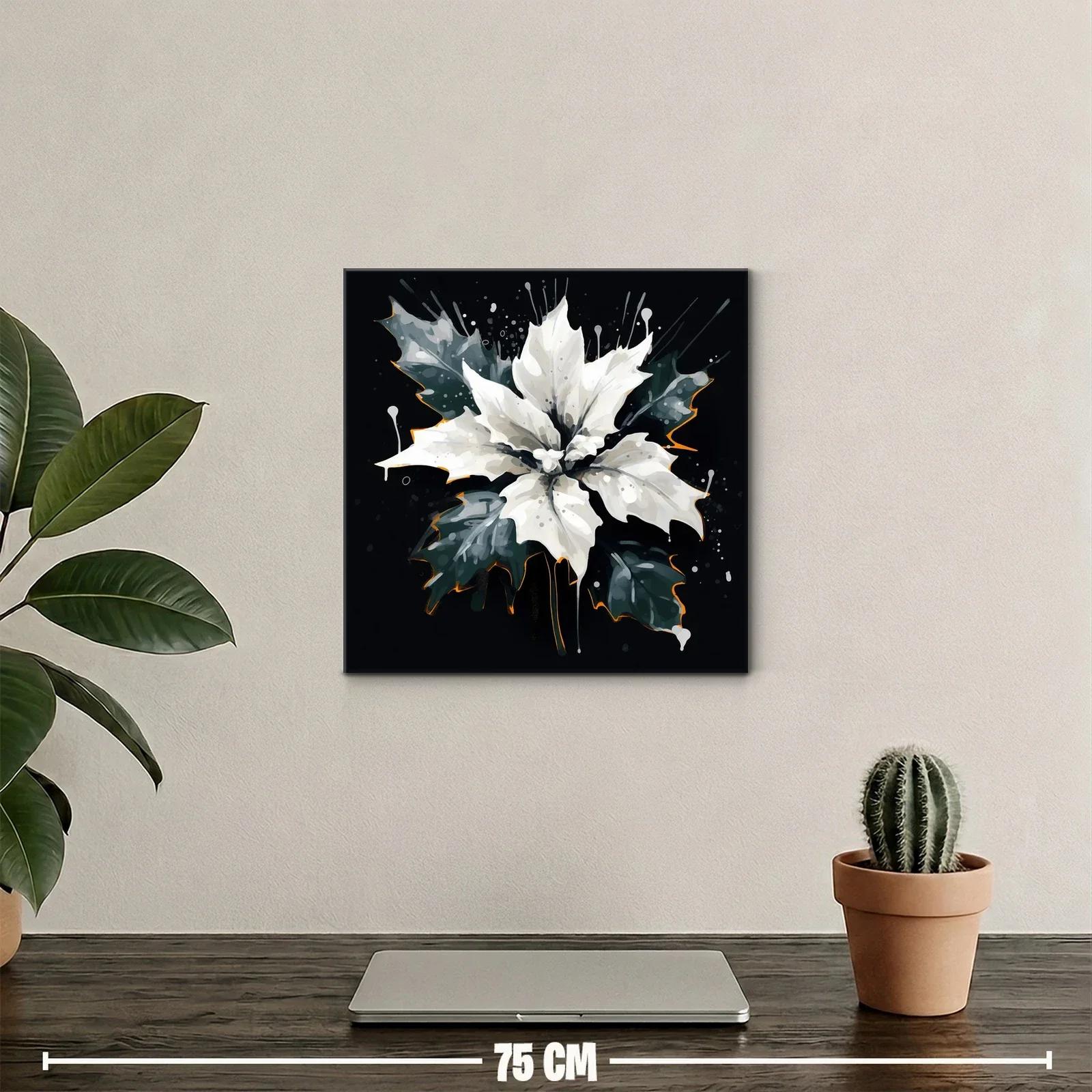 Flor blanca sobre fondo oscuro con detalles vibrantes — miniatura 2