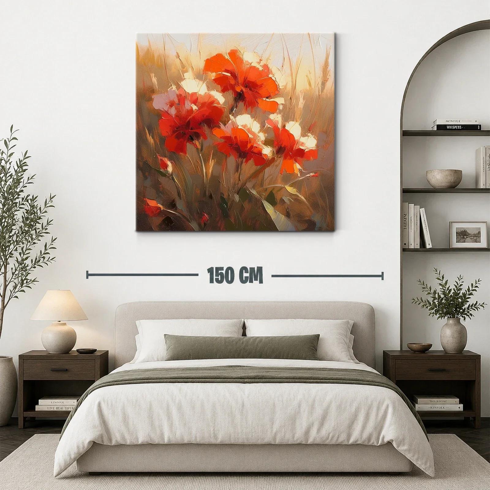 Ramo de flores rojas con toque de luz cálida — miniatura 3