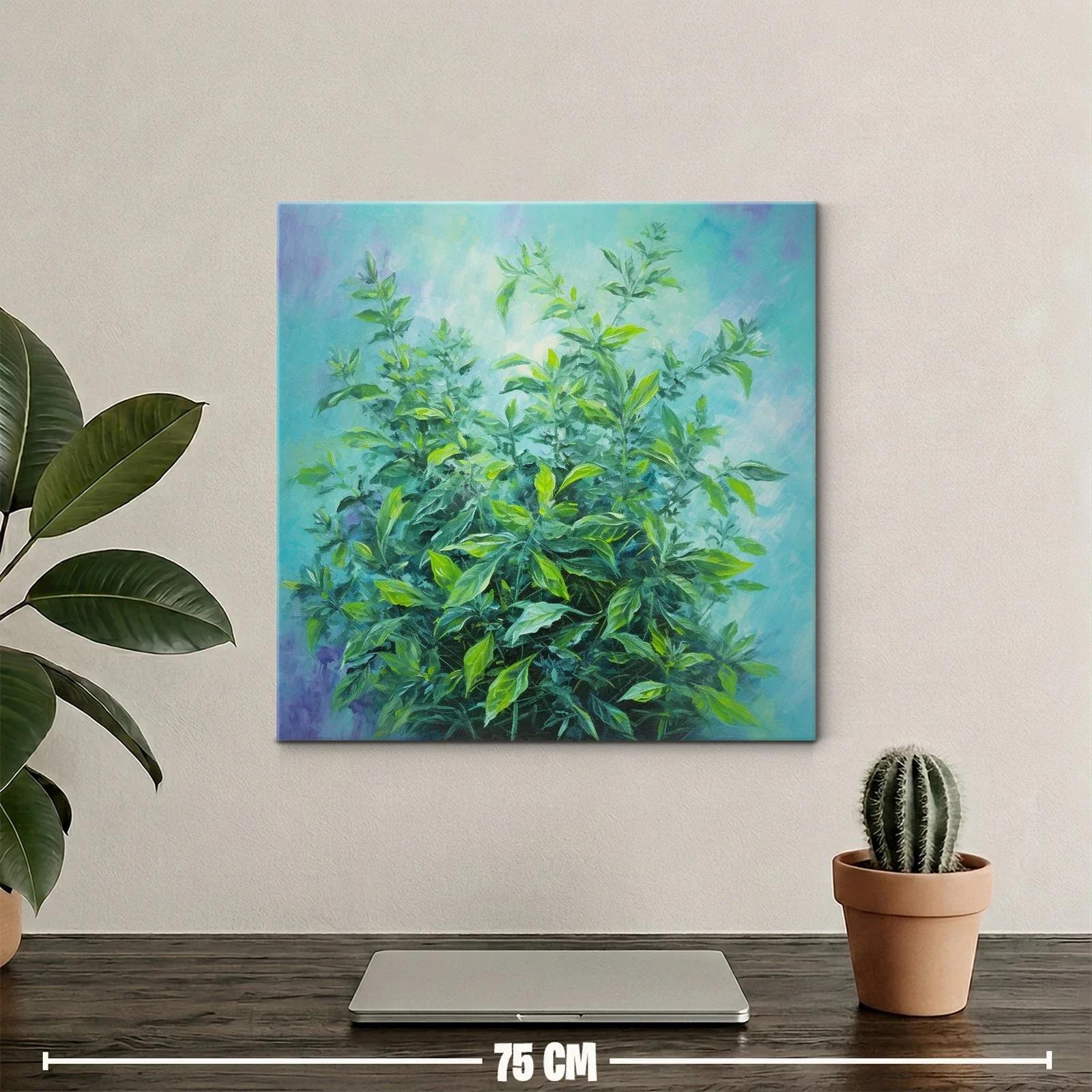 Cuadro de follaje vibrante con tonos verdes y azules — miniatura 2