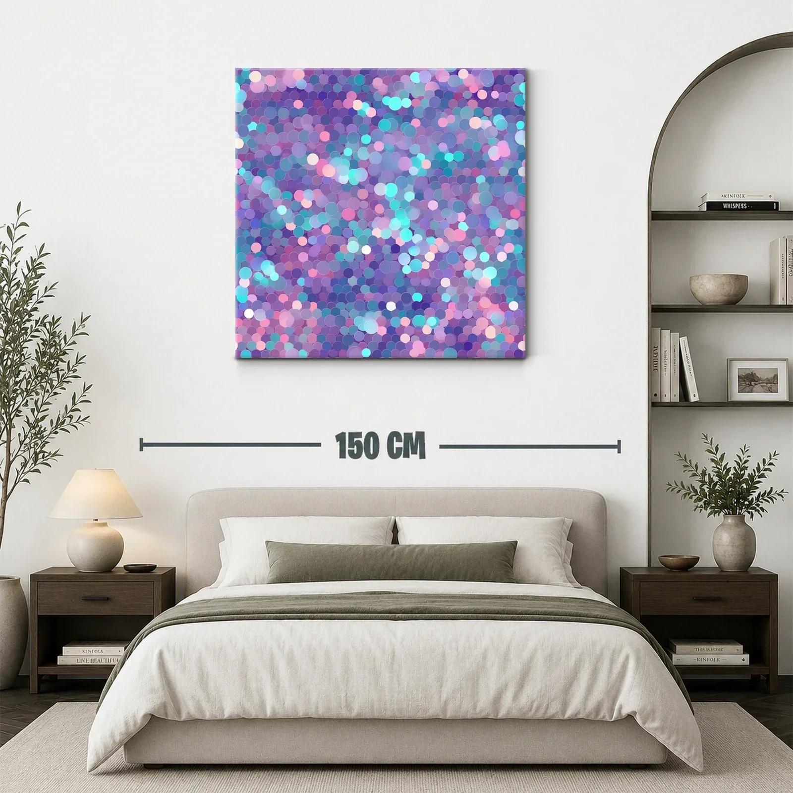 Cuadro abstracto con patrones circulares en tonos pastel — miniatura 3