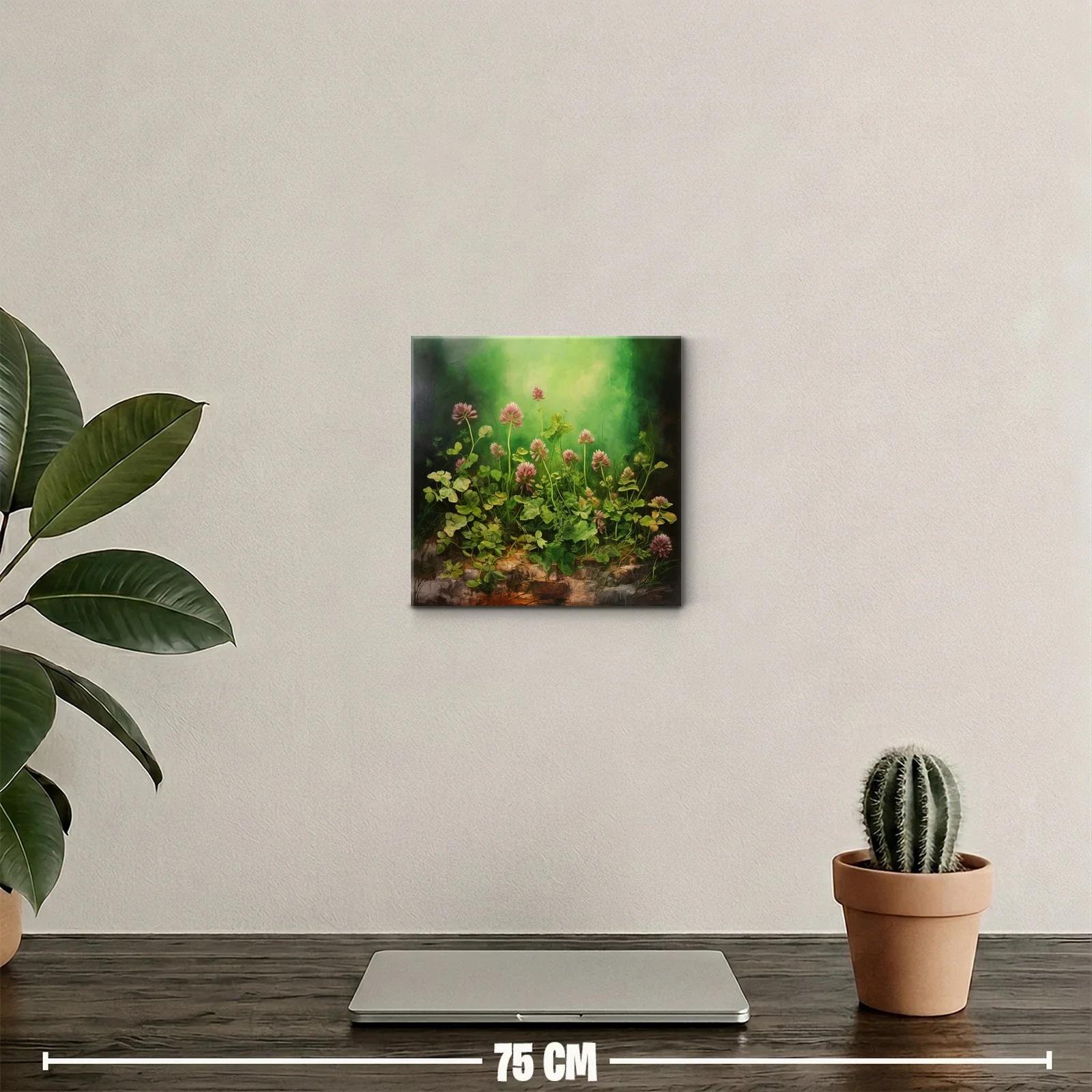 Cuadro decorativo con flores silvestres y tonos verdes — miniatura 2