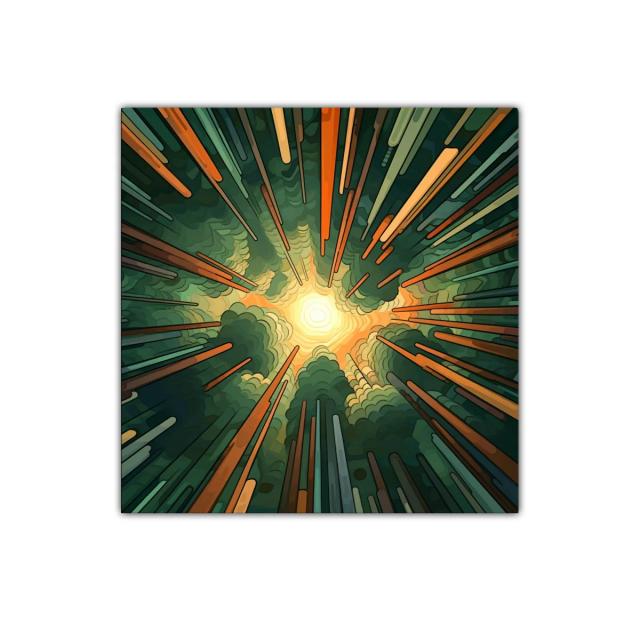 Explosión de luz y color con vibrantes líneas verticales