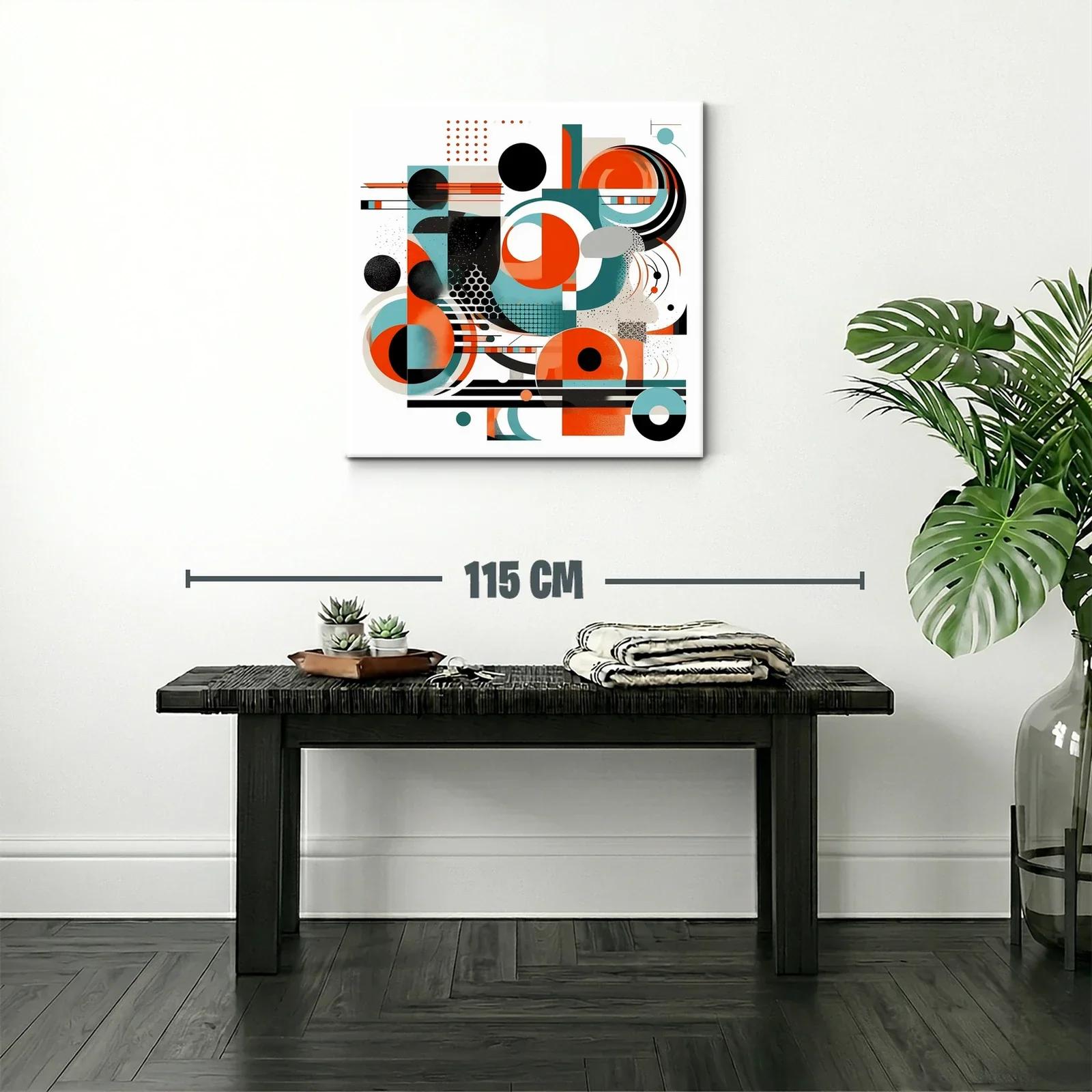 Composición abstracta en tonos vibrantes y geométricos — miniatura 2