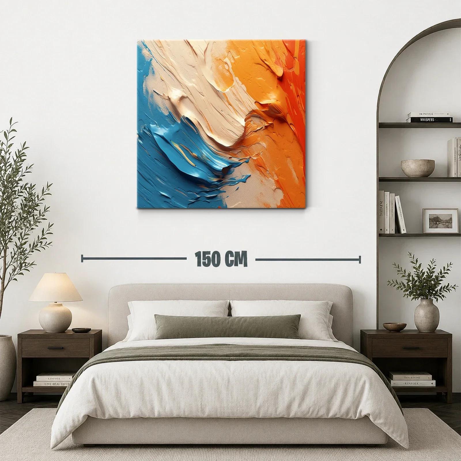 Composición vibrante en tonos azul y naranja fluido — miniatura 3