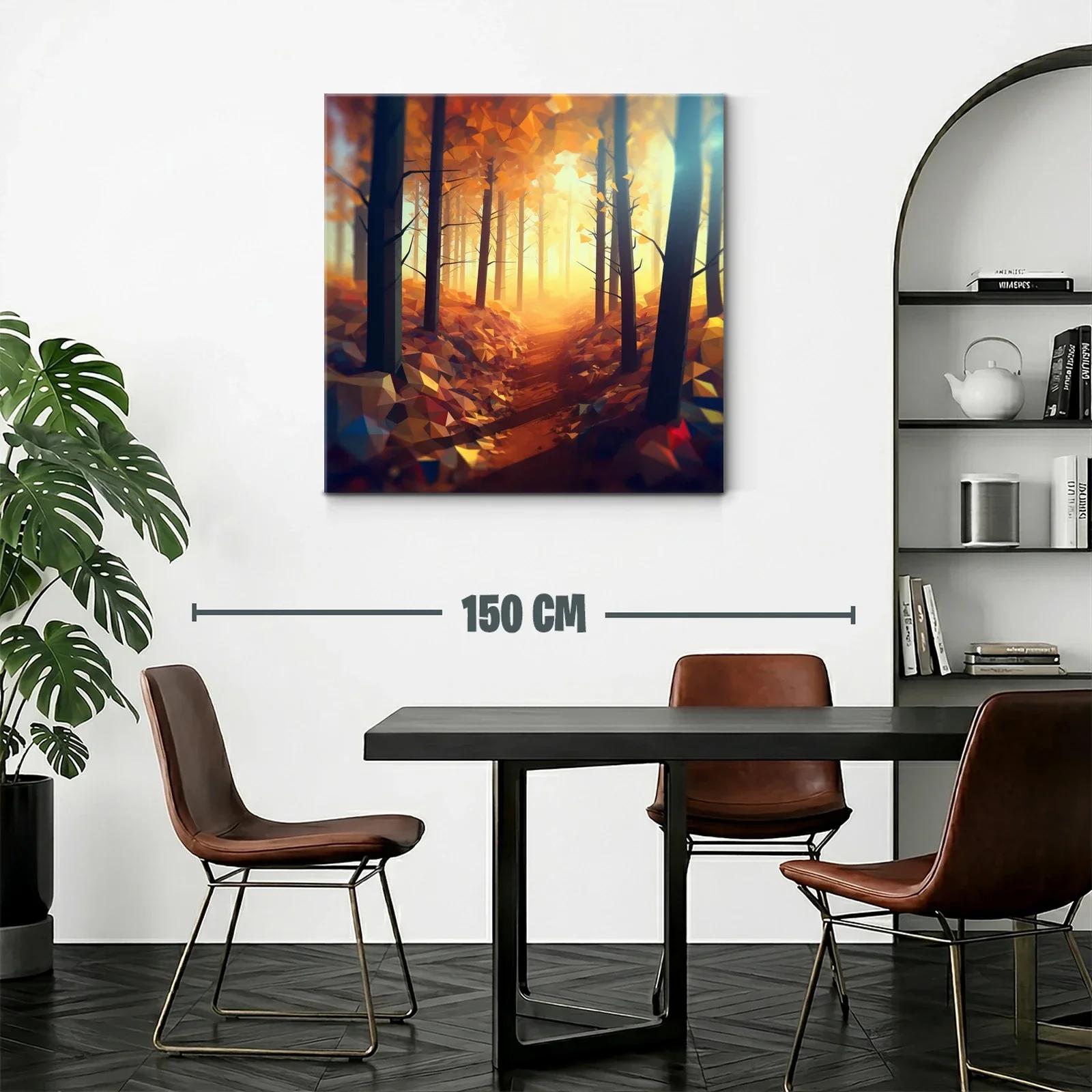 Camino dorado entre árboles en bosque otoñal — miniatura 2