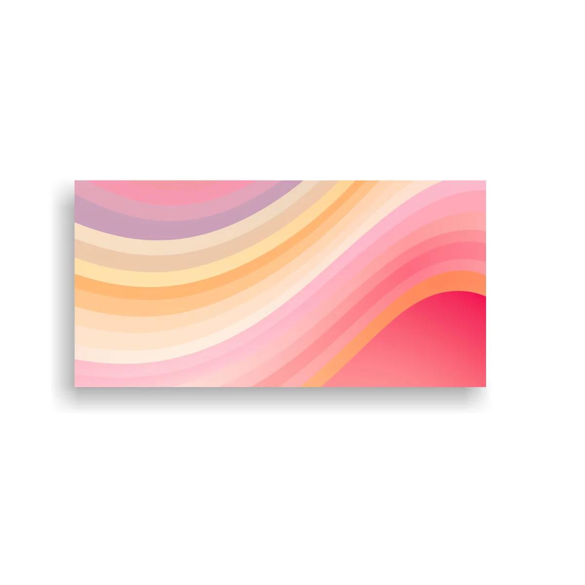 Cuadro ondas de color en rosa coral y beige