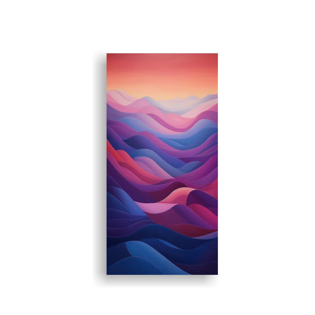 Cuadro colinas onduladas abstractas en capas rosadas