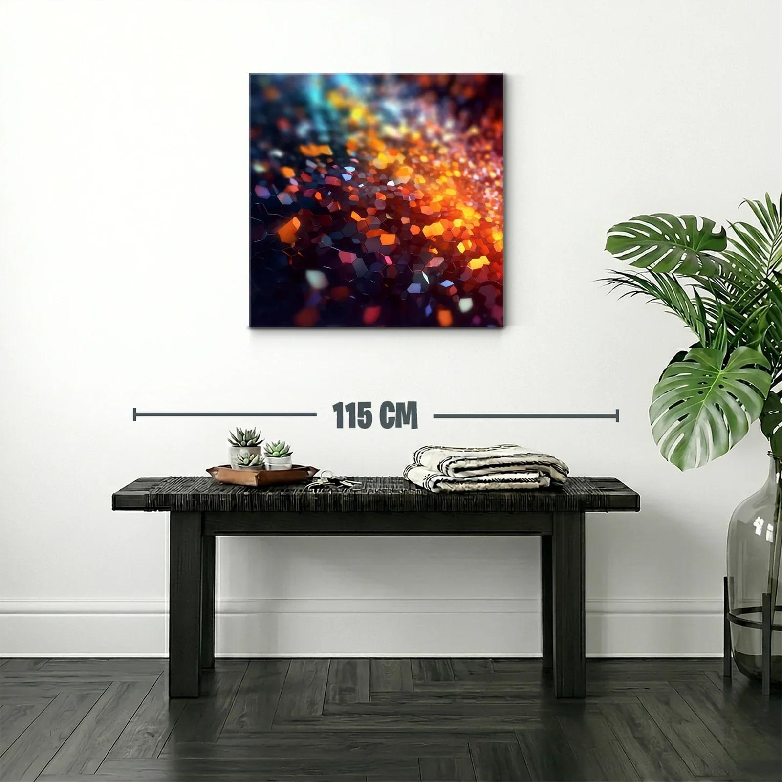 Cuadro abstracto con efecto de mosaico luminoso y vibrante — miniatura 2