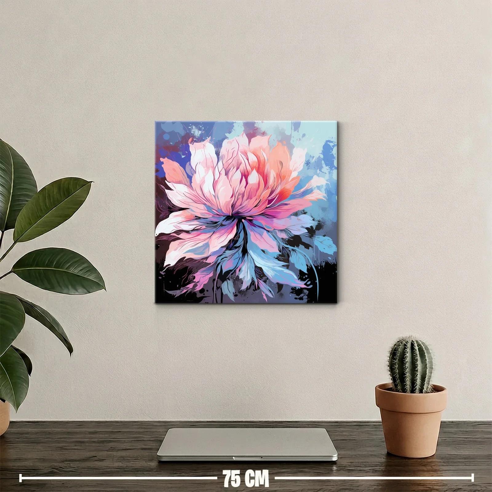 Flor de explosión cromática en tonos pastel y azules — miniatura 2