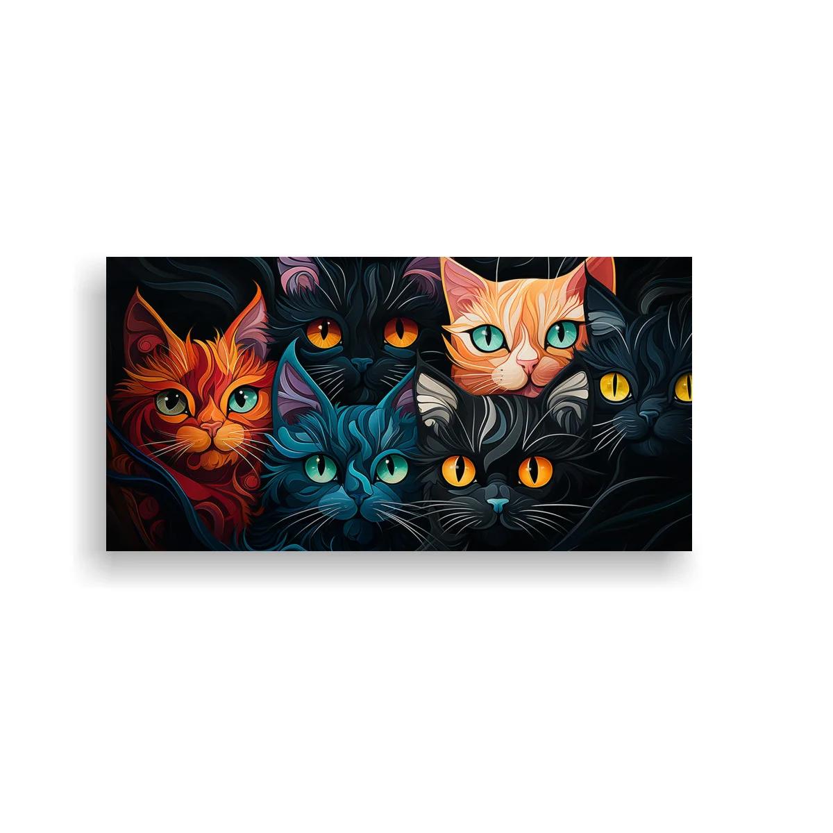Cuadro grupo de gatos de ojos brillantes