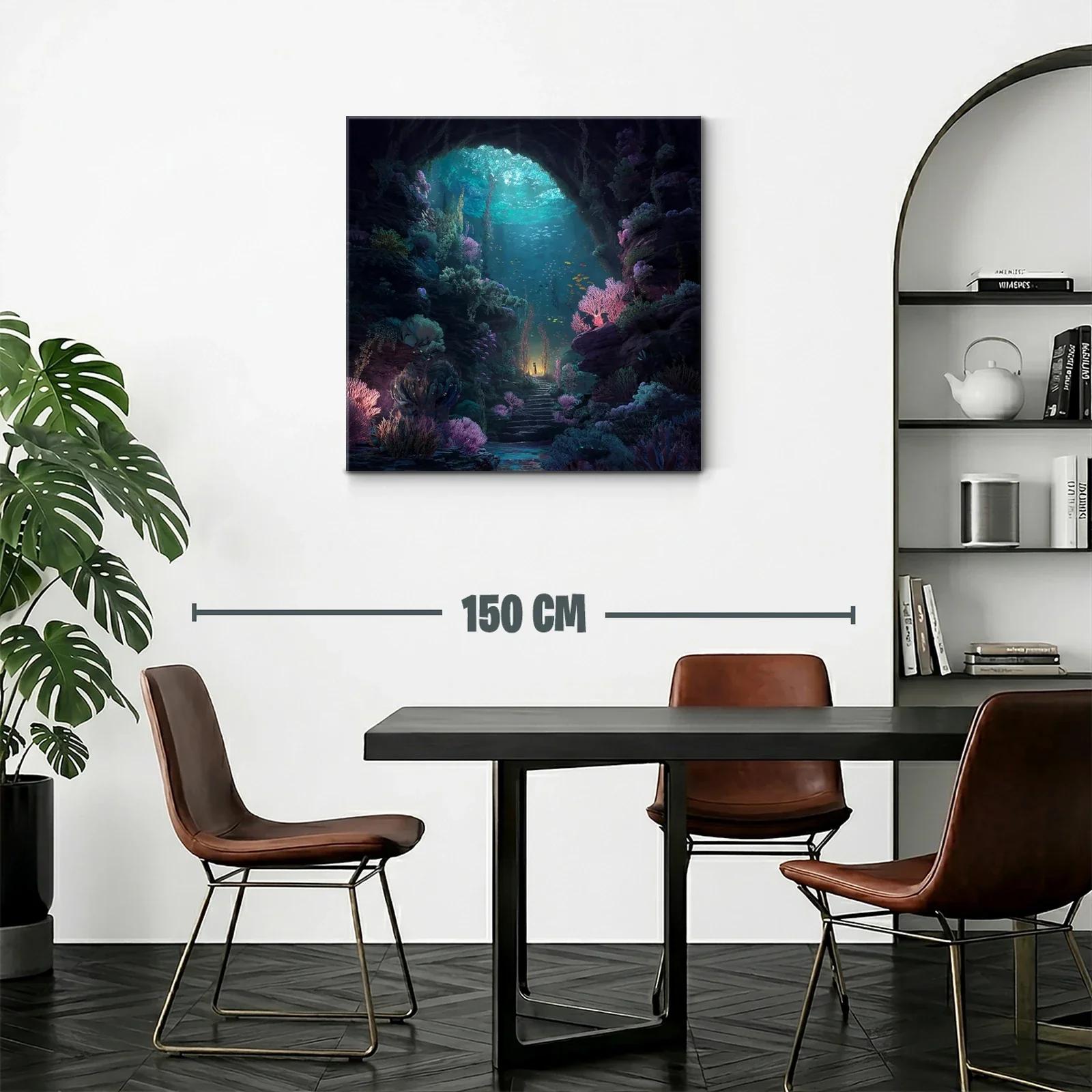 Misteriosa cueva submarina con vibrante vida marina — miniatura 2