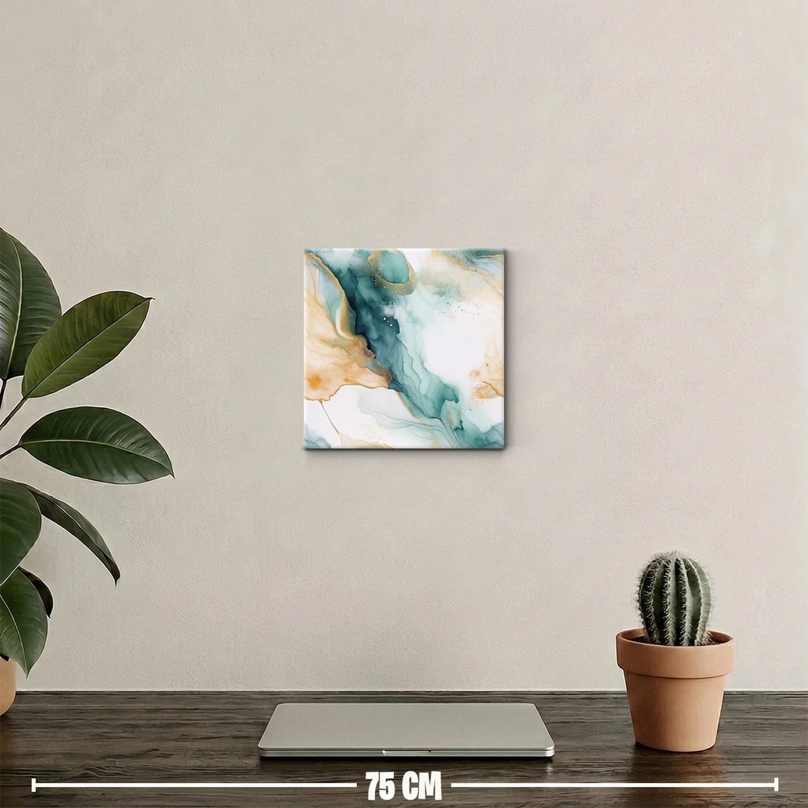 Cuadro decorativo con elegantes tonos verdes y dorados — miniatura 2