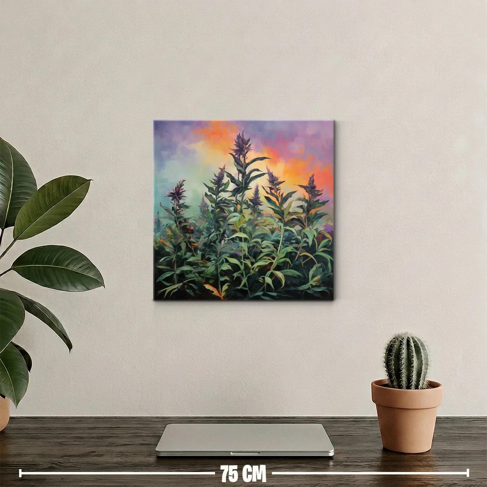 Jardín en Atardecer con Tonos Cálidos y Verdes — miniatura 2