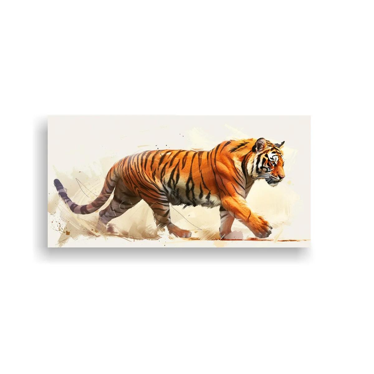 Cuadro tigre caminando con cola levantada