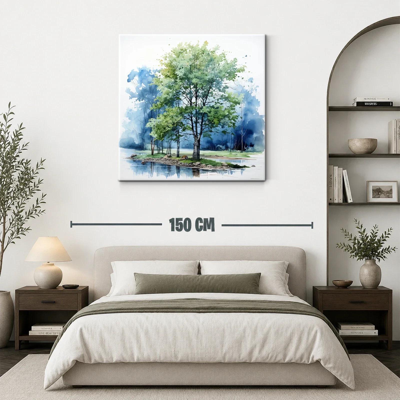 Serena composición natural con árbol y reflejo en agua — miniatura 3